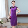 XFFS-980夏季百搭气质优雅收腰显瘦针织提花包旗袍连衣裙 商品缩略图4