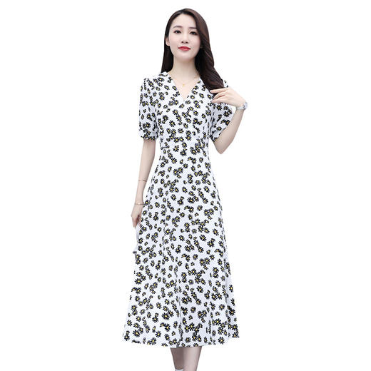 WZNH-WR16869淑女气质女装V领A字裙连衣裙 商品图4