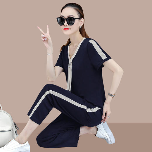 XFFS-1052妈妈休闲新款中年洋气运动两件套装 商品图2