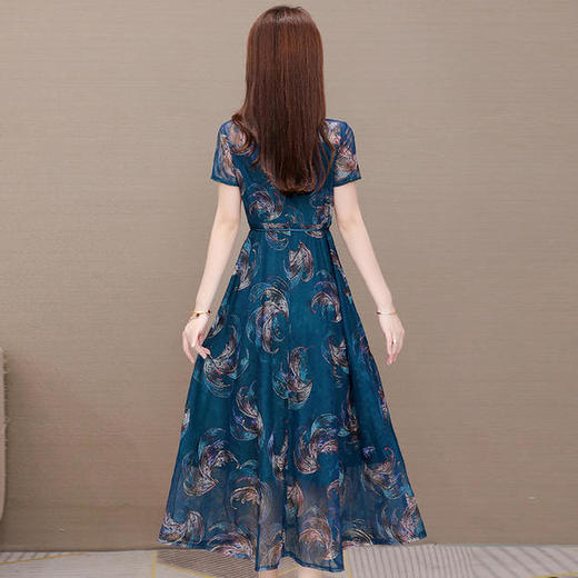 QYM-TYH-20A136新款收腰高端洋气碎花长裙 商品图2