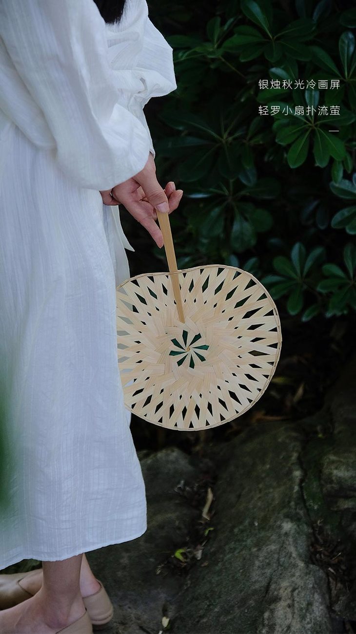 竹加手工竹编扇子女家用古风团扇蒲扇竹扇夏日纳凉扇复古工艺扇