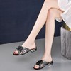 OLD-7279低跟真皮时尚蝴蝶结露趾粗跟一字凉拖 商品缩略图0