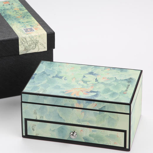 天一书局出品  鲍海斌老师创作凝翠首饰盒 中式家居摆件珠宝耳饰收纳盒 商品图4