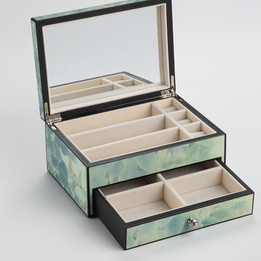 天一书局出品  鲍海斌老师创作凝翠首饰盒 中式家居摆件珠宝耳饰收纳盒 商品图2