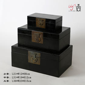 黑皮盒盒子(大中小）leather box
