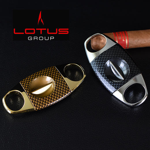 美国Lotus Cigar Cutter 莲花雪茄剪刀 碳纤维外壳 V剪 商品图0