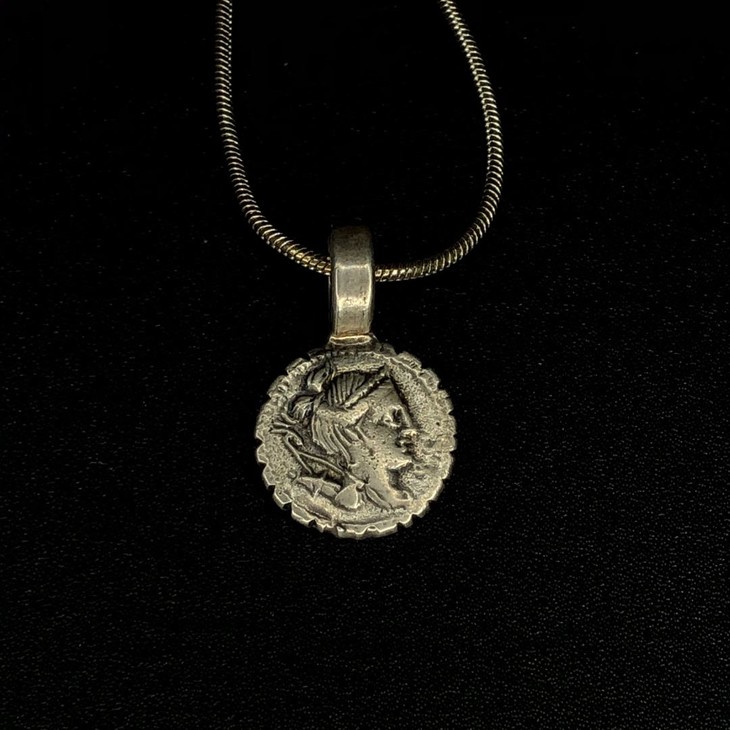 手工罗马古钱币复刻纯银戴安娜项链ofrantiques英国古董