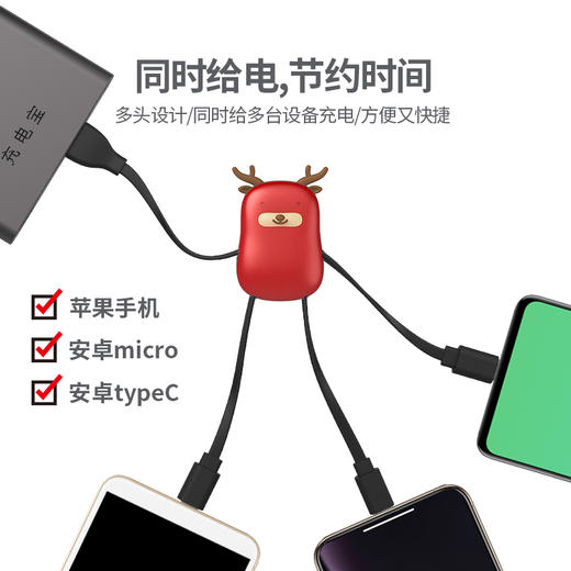 Cable pets 萌宠三合一多头数据充电线 商品图5