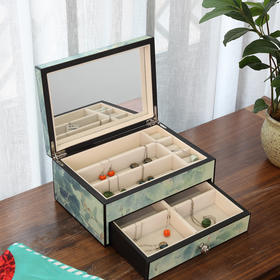 天一书局出品  鲍海斌老师创作凝翠首饰盒 中式家居摆件珠宝耳饰收纳盒