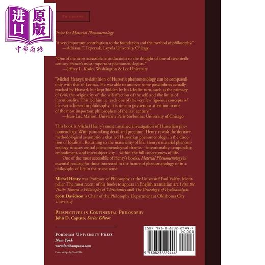 预售 【中商原版】米歇尔·亨利：物质现象学 英文原版 Material Phenomenology Michel Henry 商品图1