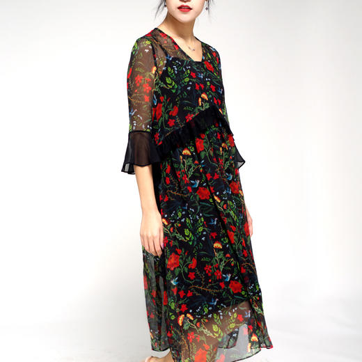 丁摩真丝花边海边度假风两件套连衣裙20-74DB499240531 商品图4