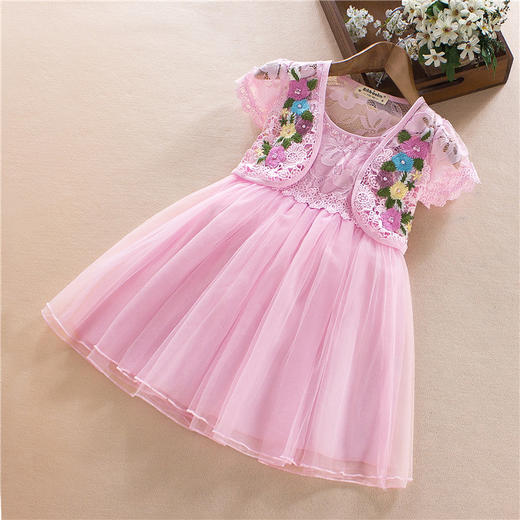 ALBL-6080夏装新款儿童披肩两件套宝宝洋气公主裙 商品图3