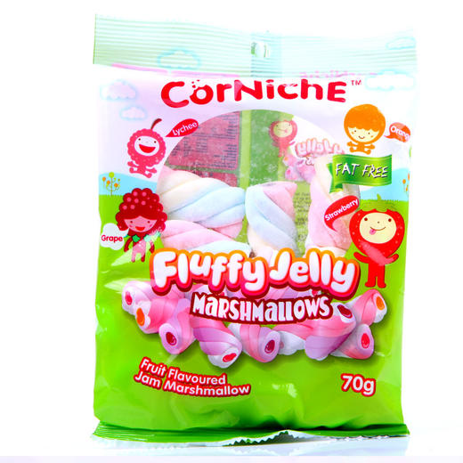 可尼斯 水果味酱夹心棉花糖 70g 商品图0
