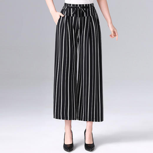 MQ-DDX1901夏季新款薄款宽松高腰宽腿七分阔腿裤YY 商品图2