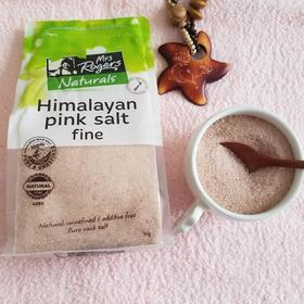 现货  新西兰Mrs Rogers喜马拉雅盐 食用粉盐无碘玫瑰海盐细岩盐1KG，宁波发货