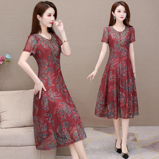 YWE-YDY-JDR2017夏装新款时尚气质显瘦印花连衣裙 商品图2
