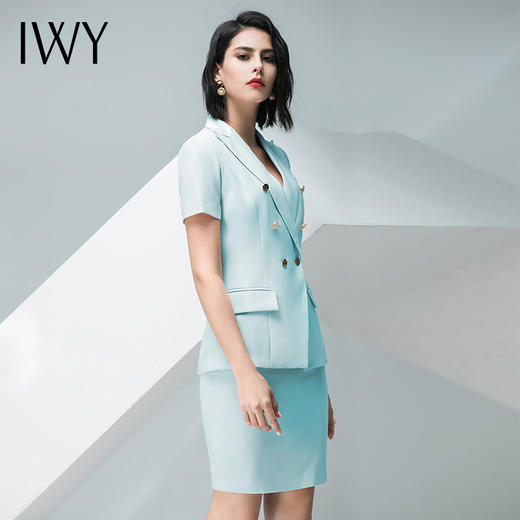IWY/浅绿色短袖西服半裙套装C10216 S10216 商品图1