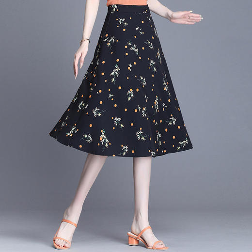 YWE 20571印花时尚气质修身显瘦优雅半身裙 商品图0