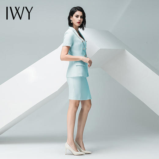 IWY/浅绿色短袖西服半裙套装C10216 S10216 商品图5