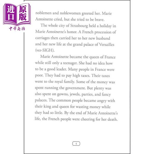 【中商原版】谁是玛丽 Who Was Marie Antoinette 儿童科普文学 中小学生读物 插图童书 英文原版 7-12岁 Who was系列 商品图3