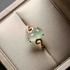 高冰到玻璃种阳绿雪花棉翡翠葫芦戒指18k黄金钻石镶嵌 商品缩略图6