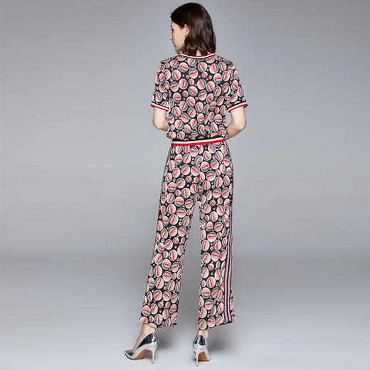 BHS-020216156时尚休闲撞色罗纹印花套装 商品图3