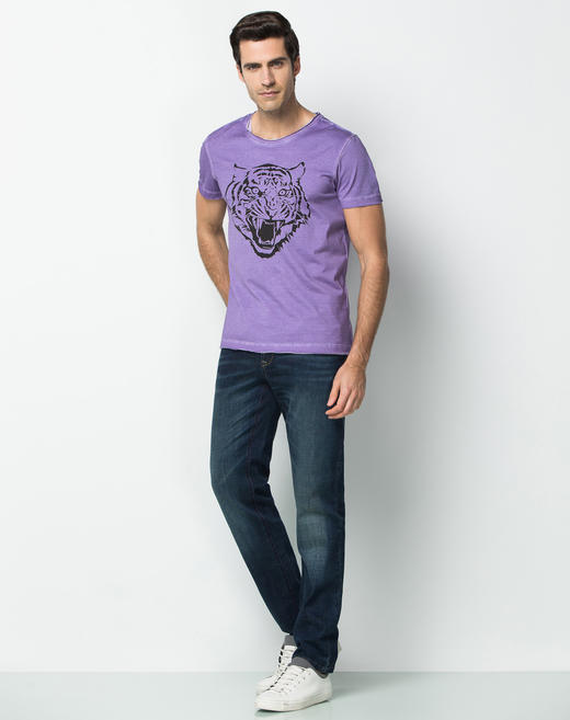 Marco Azzali 紫色虎头印花圆领T恤 T3659300 商品图2