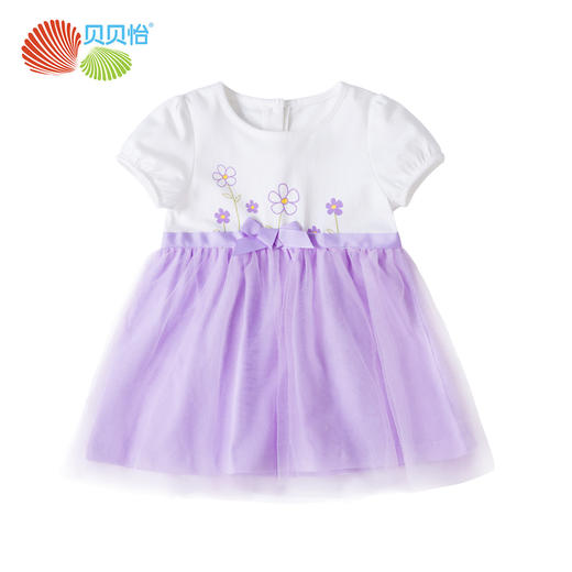 贝贝怡女大童装洋气连衣裙夏装新款宝宝蓬蓬纱公主裙短袖韩版裙子 商品图1