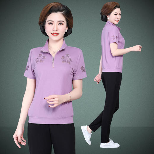 SP1262926新款时尚气质镂空绣花休闲运动套装 商品图3