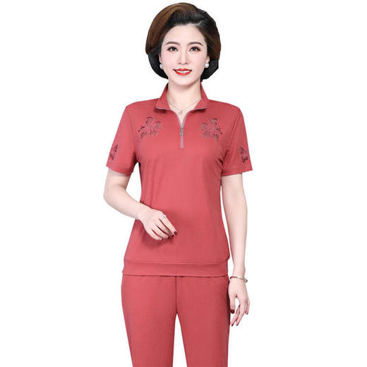 SP1262926新款时尚气质镂空绣花休闲运动套装 商品图4