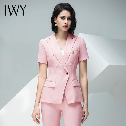 IWY/粉色短袖西装长裤套装CP10216 商品图0