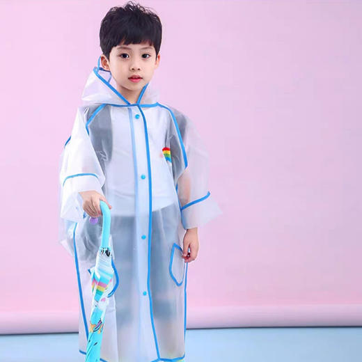 环保无味儿童雨衣带书包位男女童学生幼儿园宝宝雨披带帽檐PS20807 商品图1