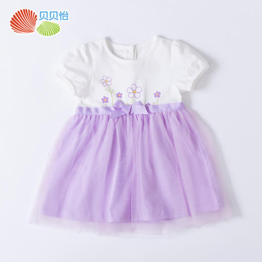 贝贝怡女大童装洋气连衣裙夏装新款宝宝蓬蓬纱公主裙短袖韩版裙子 商品图7