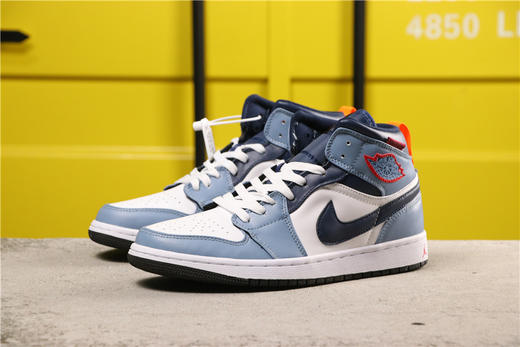乔丹/Air Jordan AJ1乔丹1代中帮系列Facetasm x Air Jordan 1 Mid “Fearless” 货号：CU2802-100 乔1中帮蓝黑红 36-45 商品图2