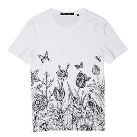 Marco Azzali 白色印花圆领T恤 T3827300