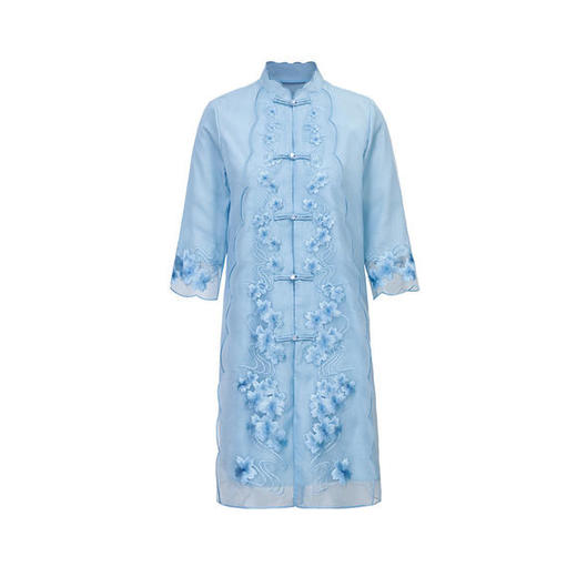 FNZD2080新款中国风复古文艺刺绣中长款薄开衫外套 商品图4