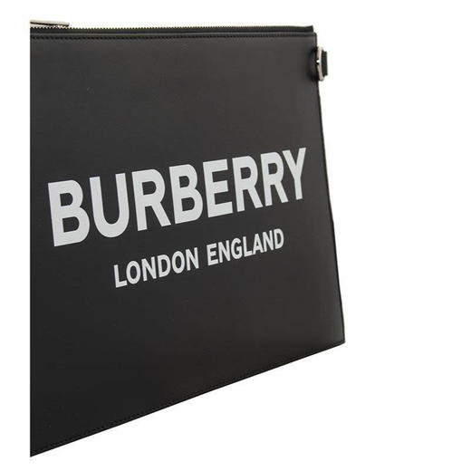 BURBERRY 巴宝莉 男士字母徽标印花拉链手拿包 黑色 8009214 A1189 商品图2