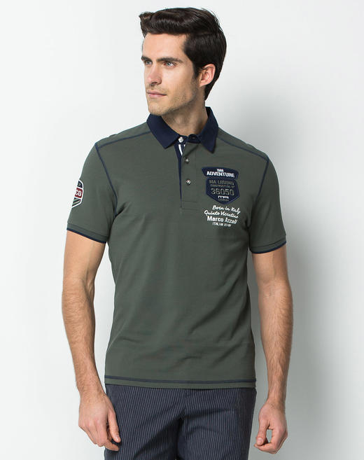 Marco Azzali 墨绿色Polo衫 T3675700 商品图1