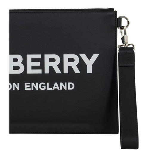 BURBERRY 巴宝莉 男士字母徽标印花拉链手拿包 黑色 8009214 A1189 商品图3