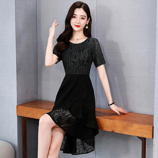 XP-HBLJR8152蕾丝修身鱼尾连衣裙潮 商品图4