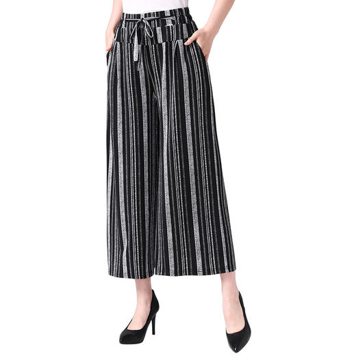 MQ-DDX1901夏季新款薄款宽松高腰宽腿七分阔腿裤YY 商品图4