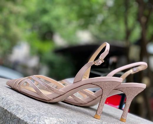 westory夏季新款优雅蕾丝尖头水晶高跟鞋女细跟51981 商品图0