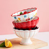 摩登主妇日式陶瓷甜品碗创意单个高脚饭碗酸奶沙拉碗手绘冰淇淋碗 商品缩略图2