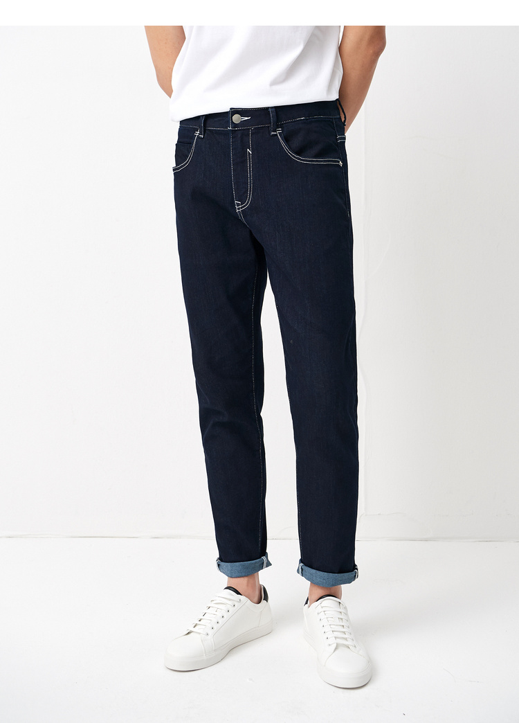 313819015棉先生弹力牛仔裤男轻奢级土耳其orta面料修身小脚牛仔裤男