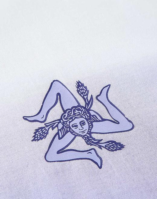 Marco Azzali 白色渐变紫色吊染圆领T恤 T3663A00 商品图4