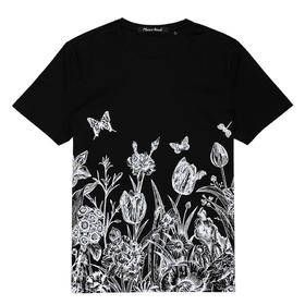 Marco Azzali 黑色印花圆领T恤 T3827200