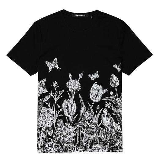 Marco Azzali 黑色印花圆领T恤 T3827200 商品图0