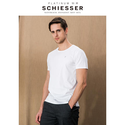 【100%丝光棉】SCHIESSER/舒雅铂雅夏季新品男士纯棉短袖上衣T恤95/17140M 商品图1