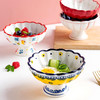 摩登主妇日式陶瓷甜品碗创意单个高脚饭碗酸奶沙拉碗手绘冰淇淋碗 商品缩略图1