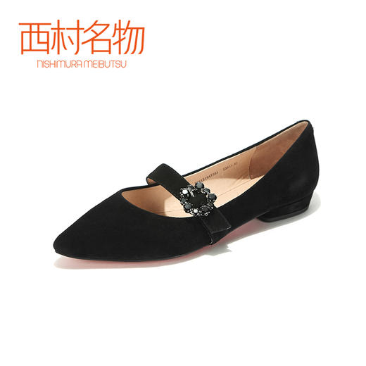 西村名物复古玛丽珍尖头平底单鞋X281E10473 商品图2